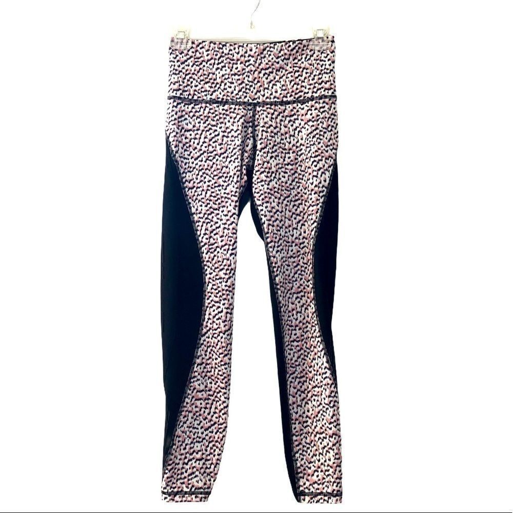 Old Navy Pink and Black Leopard High Rise Leggings